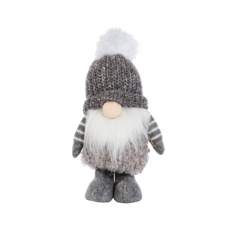 Large Christmas Gonk in Woolly Hat – Grey 5050642093118